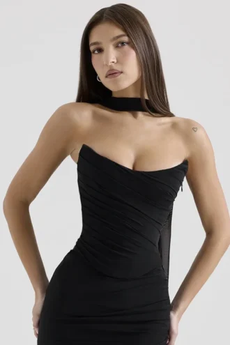 Hallie Zwart Strapless Korsetten met Sjaal