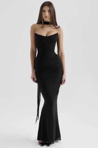 Hallie Zwart Strapless Korsetten met Sjaal