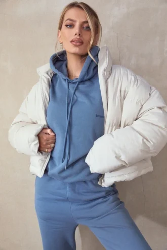 Halo Azure katoenen fleece-rug oversized Hoodie