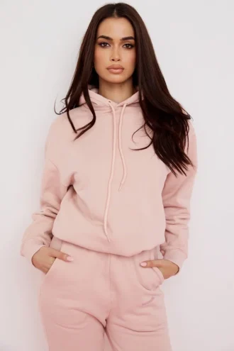 Halo Blush katoenen Hoodie met fleece binnenkant