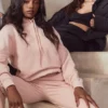 Halo Blush katoenen Hoodie met fleece binnenkant