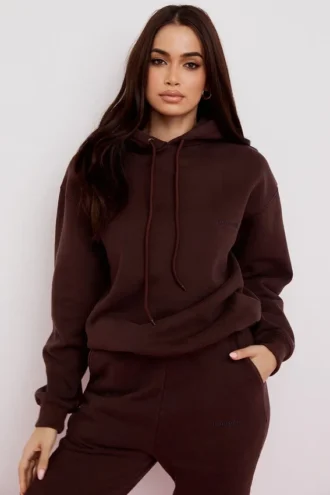 Halo Chocolate katoenen fleece-back oversized Hoodie