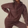 Halo Chocolate katoenen fleece-back oversized Hoodie