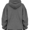 Halo donkergrijze oversized Hoodie met katoenen fleece binnenkant
