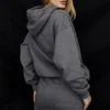 Halo donkergrijze oversized Hoodie met katoenen fleece binnenkant