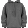 Halo donkergrijze oversized Hoodie met katoenen fleece binnenkant