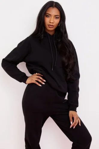 Halo Ink katoenen Hoodie met fleece binnenkant
