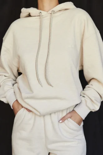 Halo Oatmeal katoenen Hoodie met fleece binnenkant