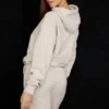 Halo Oatmeal katoenen Hoodie met fleece binnenkant