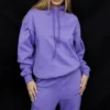 Halo paarse oversized Hoodie met katoenen fleece binnenkant