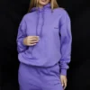 Halo paarse oversized Hoodie met katoenen fleece binnenkant