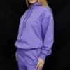 Halo paarse oversized Hoodie met katoenen fleece binnenkant