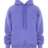 Halo paarse oversized Hoodie met katoenen fleece binnenkant