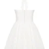 Harriet witte halter mini-jurk met broderie anglaise