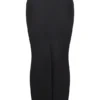 Hart zwarte twill maxi-rok
