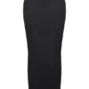 Hart zwarte twill maxi-rok