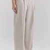 Hayden beige getailleerde broek met hoge taille