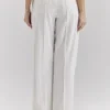 Hayden witte broek met fijne streep en hoge taille