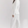 Hayden witte broek met wijde pijpen en hoge taille