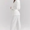 Hayden witte broek met wijde pijpen en hoge taille