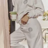 Haze Cloud katoenen sweatshirt met fleece binnenkant en ronde hals