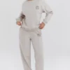 Haze Cloud katoenen sweatshirt met fleece binnenkant en ronde hals