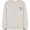 Haze Cloud katoenen sweatshirt met fleece binnenkant en ronde hals