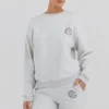 Haze lichtgrijs gemêleerd Sweatshirt met ronde hals