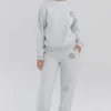 Haze lichtgrijs gemêleerd Sweatshirt met ronde hals