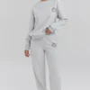 Haze lichtgrijs gemêleerd Sweatshirt met ronde hals
