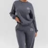 Haze Slate sweatshirt met ronde hals