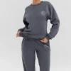 Haze Slate sweatshirt met ronde hals