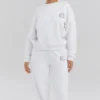 Haze wit sweatshirt met ronde hals