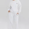 Haze wit sweatshirt met ronde hals