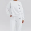 Haze wit sweatshirt met ronde hals