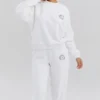 Haze wit sweatshirt met ronde hals
