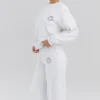 Haze wit sweatshirt met ronde hals