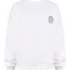 Haze wit sweatshirt met ronde hals