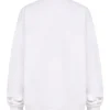 Haze wit sweatshirt met ronde hals