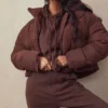 Hero Chocolate oversized pufferjas in C-vorm