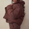 Hero Chocolate oversized pufferjas in C-vorm