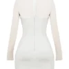 Holly White Plunge Mini-jurk