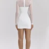 Holly White Plunge Mini-jurk