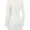 Holly White Plunge Mini-jurk