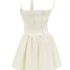 Honor Buttermilk mini-jurk met lintdetails