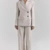 Hudson beige Blazer met zandloperfiguur