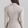 Hudson beige Blazer met zandloperfiguur