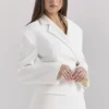 Hudson witte Blazer met zandloperfiguur