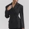 Hudson zwarte Blazer met zandloperfiguur