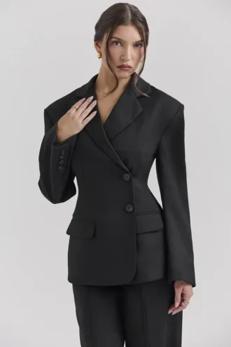 Hudson zwarte Blazer met zandloperfiguur